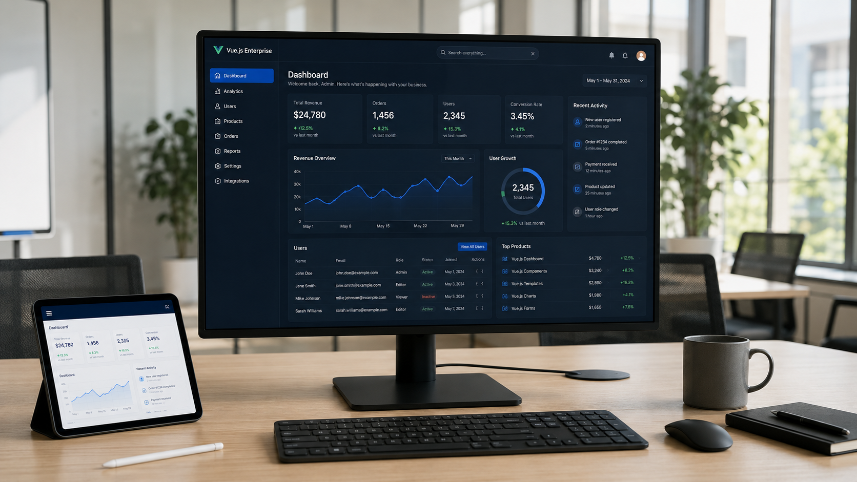 Enterprise Vue.js Dashboard & Internal Tool Development