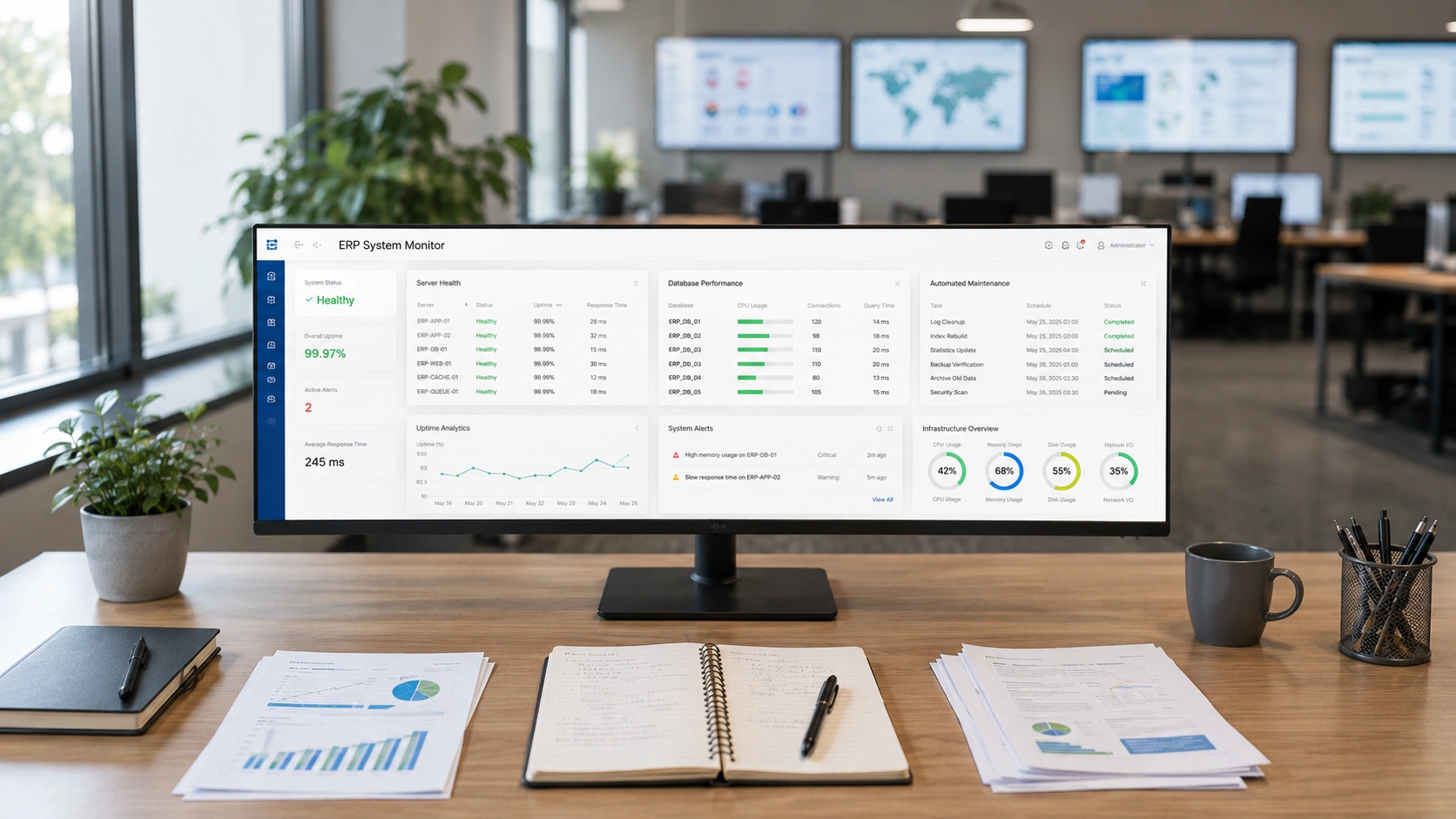 Proactive ERP System Monitoring and Maintenance